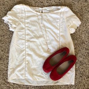 LC Lauren Conrad Runway cream blouse